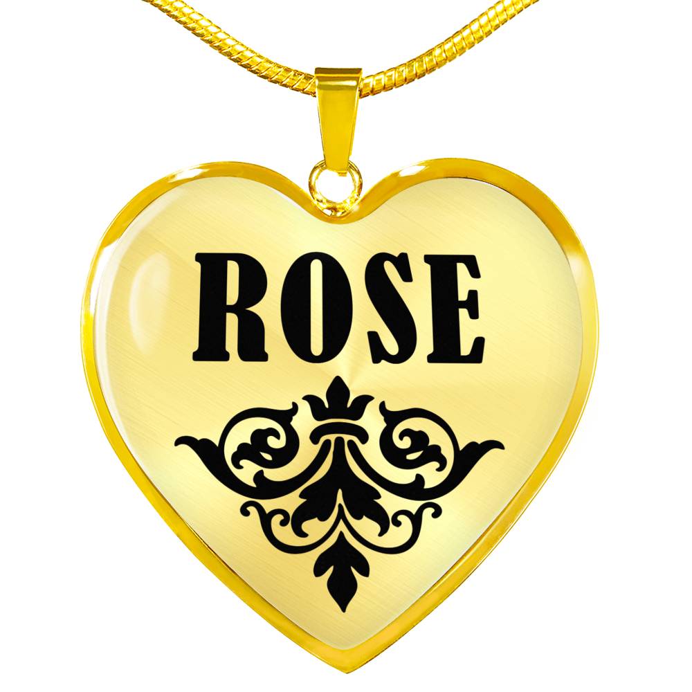Rose v01 - 18k Gold Finished Heart Pendant Luxury Necklace