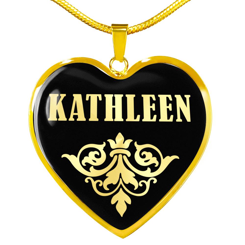 Kathleen v02 - 18k Gold Finished Heart Pendant Luxury Necklace