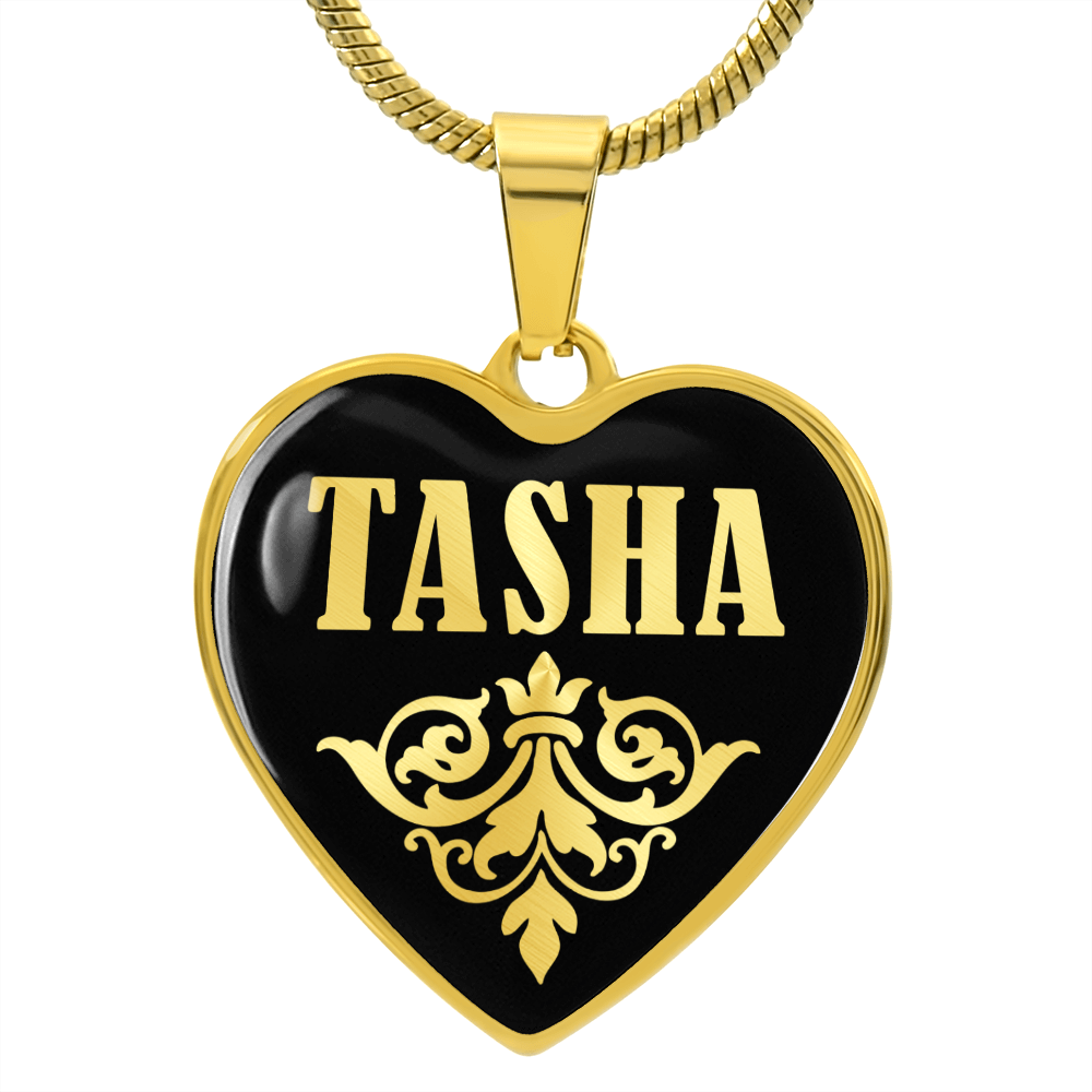 Tasha v02 - 18k Gold Finished Heart Pendant Luxury Necklace