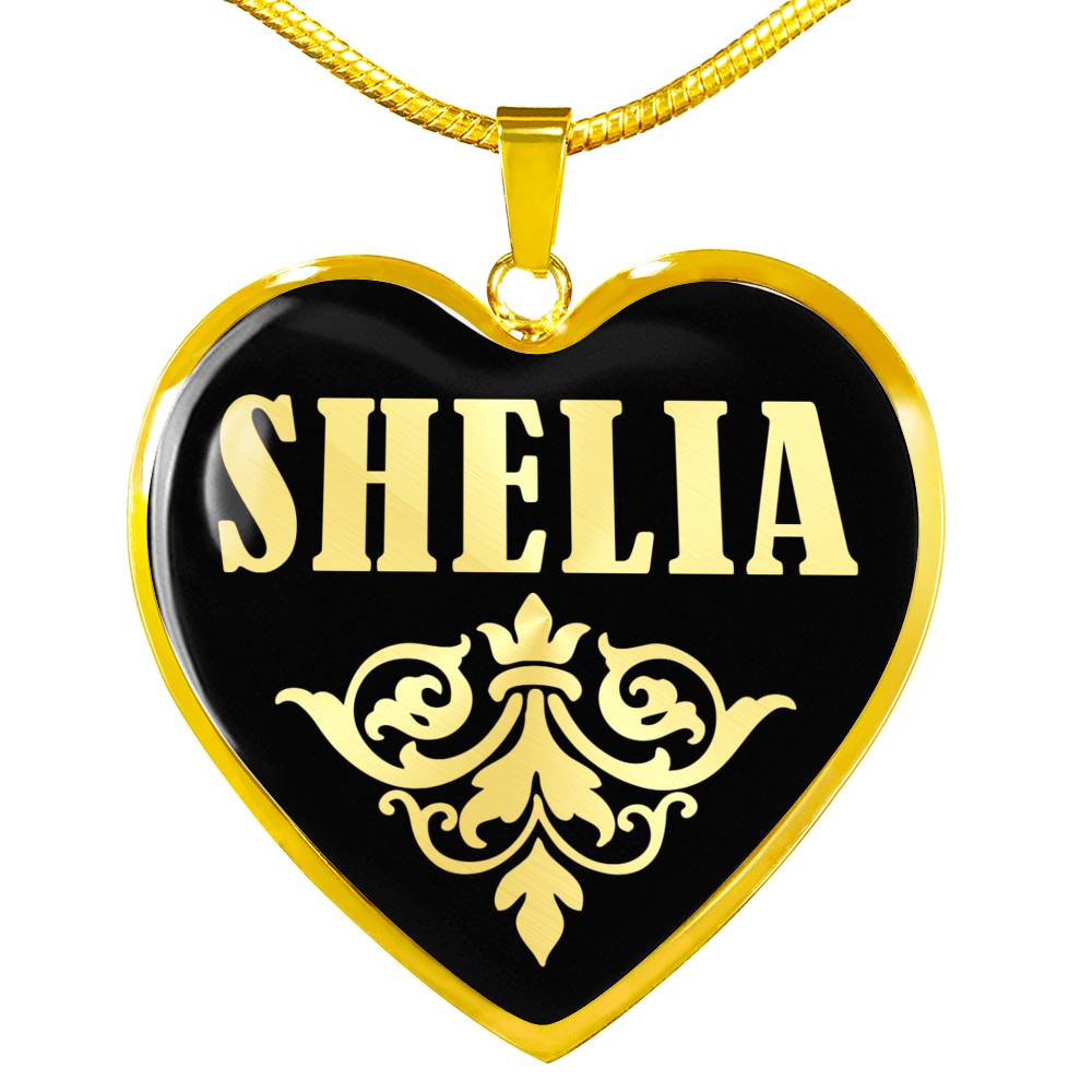 Shelia v02 - 18k Gold Finished Heart Pendant Luxury Necklace