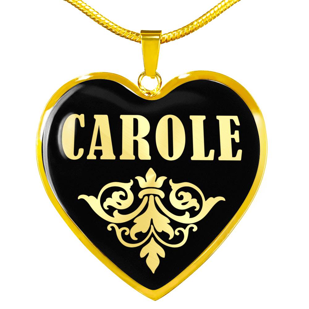 Carole v02 - 18k Gold Finished Heart Pendant Luxury Necklace