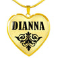 Dianna v01 - 18k Gold Finished Heart Pendant Luxury Necklace