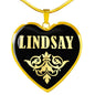 Lindsay v02 - 18k Gold Finished Heart Pendant Luxury Necklace
