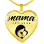 Mama, Est. 2006 - 18k Gold Finished Heart Pendant Luxury Necklace