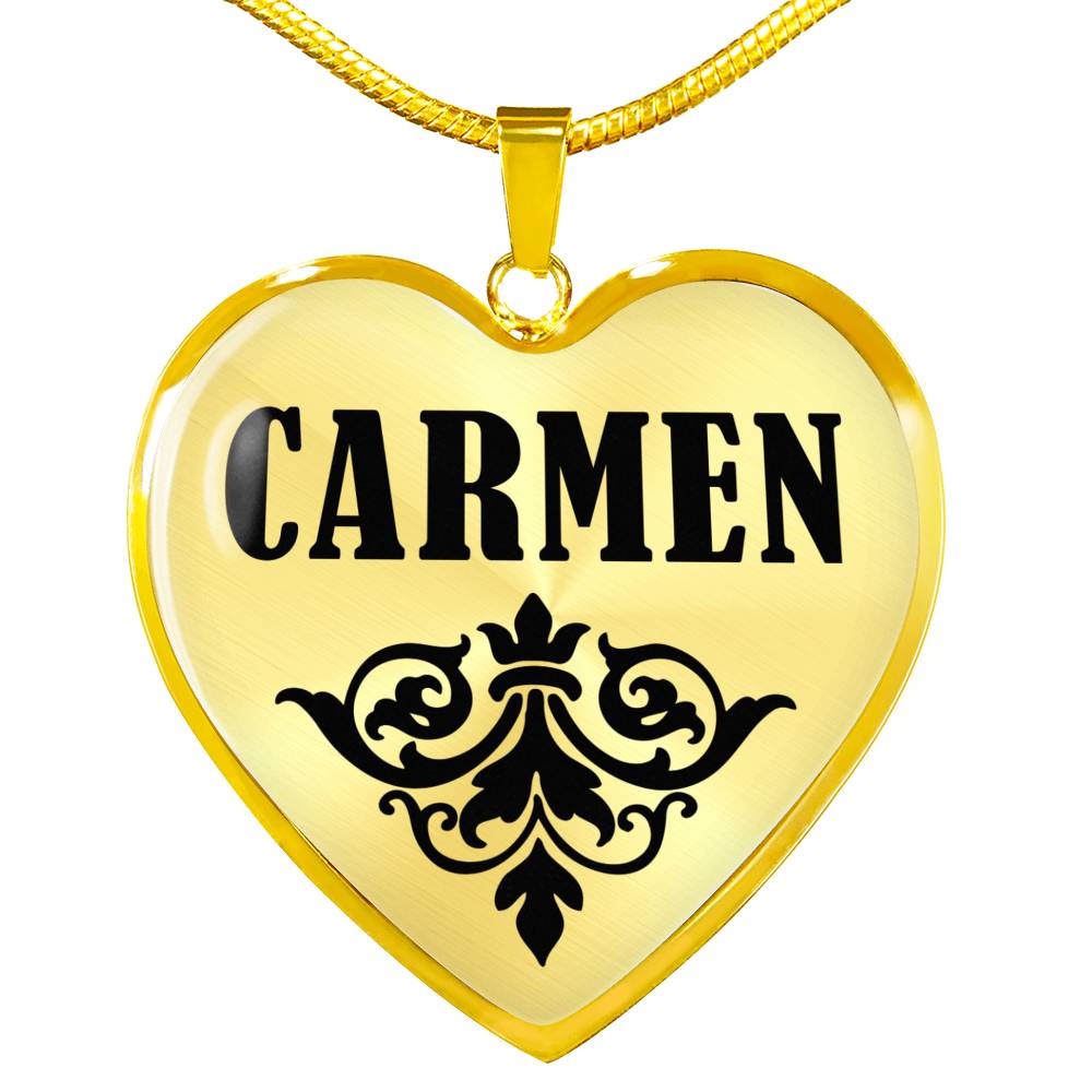 Carmen v01 - 18k Gold Finished Heart Pendant Luxury Necklace