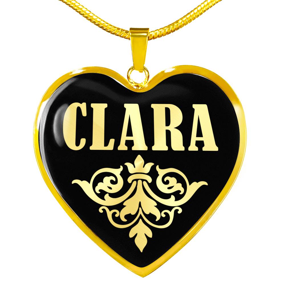 Clara v02 - 18k Gold Finished Heart Pendant Luxury Necklace