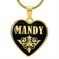 Mandy v02 - 18k Gold Finished Heart Pendant Luxury Necklace
