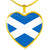 Scottish Flag - 18k Gold Finished Heart Pendant Luxury Necklace