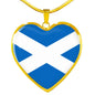 Scottish Flag - 18k Gold Finished Heart Pendant Luxury Necklace