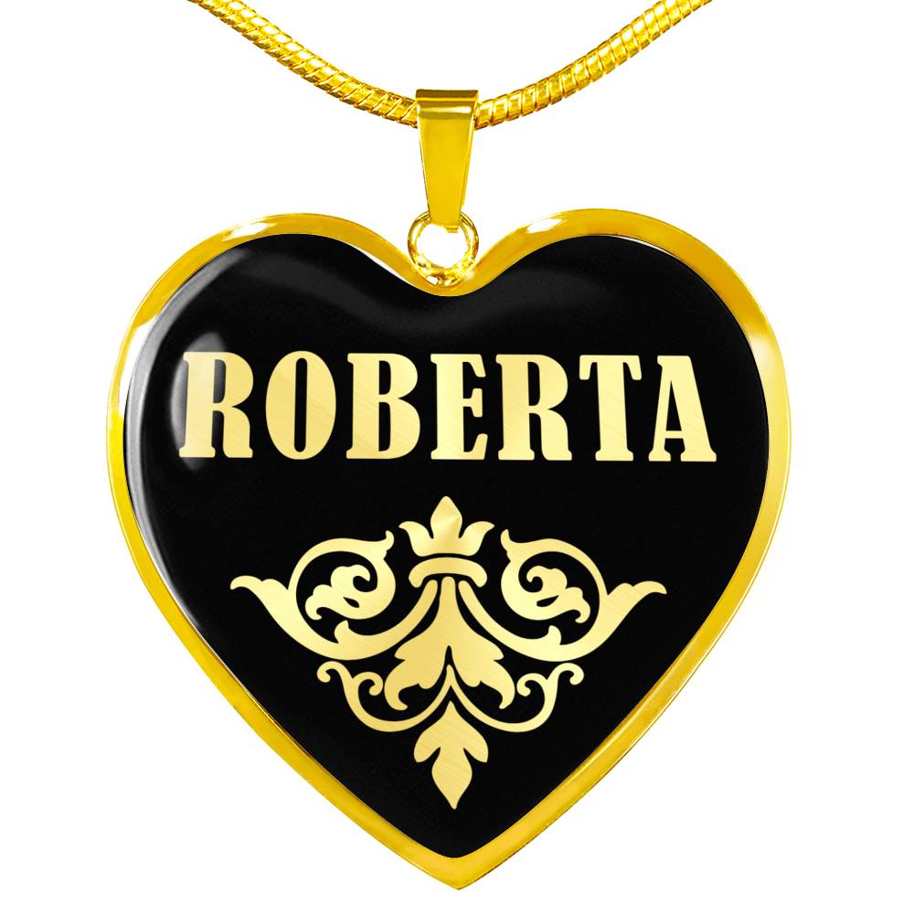 Roberta v02 - 18k Gold Finished Heart Pendant Luxury Necklace
