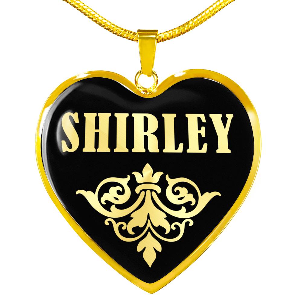 Shirley v02 - 18k Gold Finished Heart Pendant Luxury Necklace