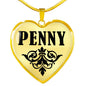 Penny v01 - 18k Gold Finished Heart Pendant Luxury Necklace