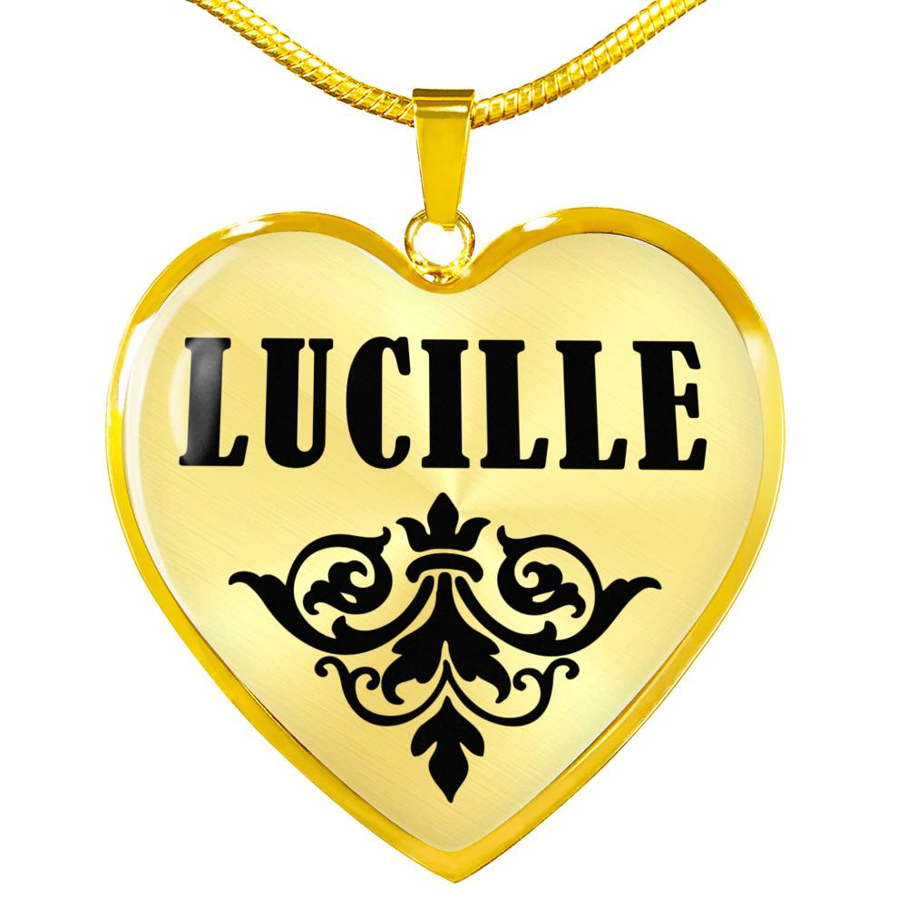 Lucille v01 - 18k Gold Finished Heart Pendant Luxury Necklace