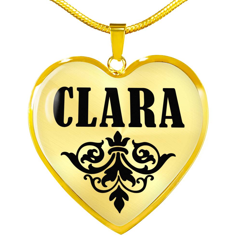 Clara v01 - 18k Gold Finished Heart Pendant Luxury Necklace