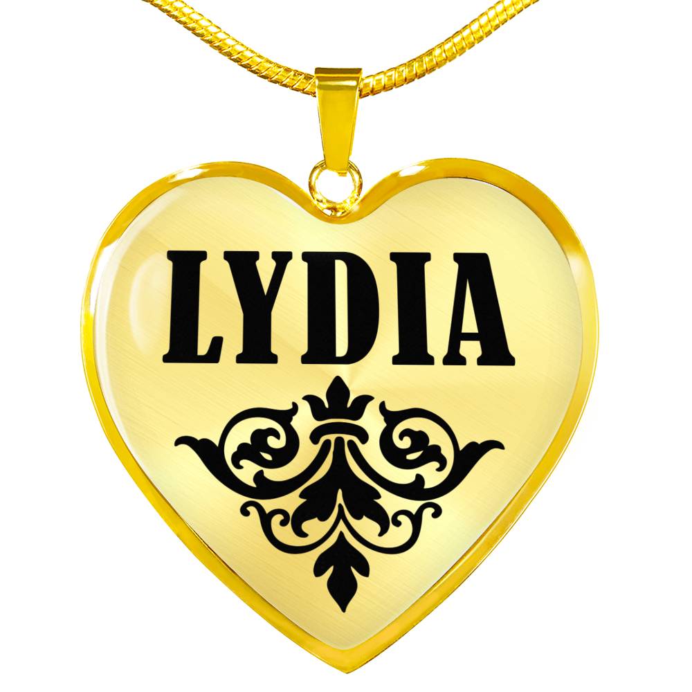 Lydia v01 - 18k Gold Finished Heart Pendant Luxury Necklace