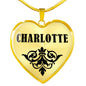 Charlotte v01 - 18k Gold Finished Heart Pendant Luxury Necklace