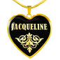 Jacqueline v02 - 18k Gold Finished Heart Pendant Luxury Necklace
