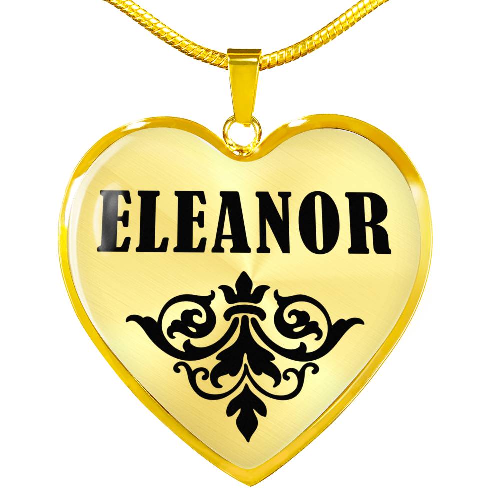 Eleanor v01 - 18k Gold Finished Heart Pendant Luxury Necklace