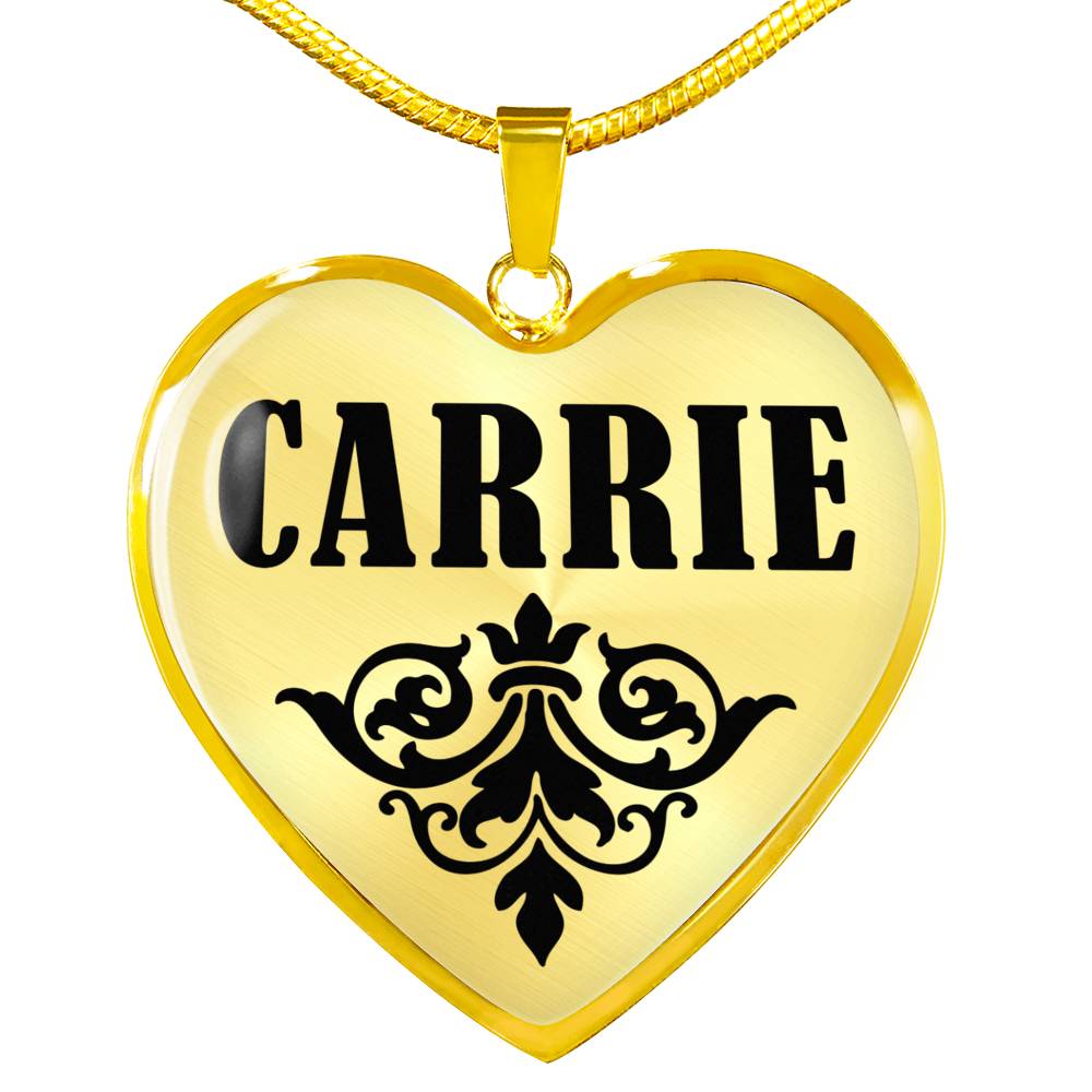 Carrie v01 - 18k Gold Finished Heart Pendant Luxury Necklace