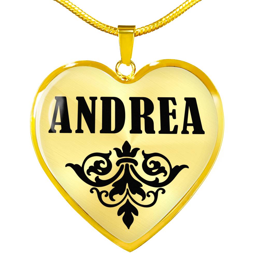 Andrea v01 - 18k Gold Finished Heart Pendant Luxury Necklace