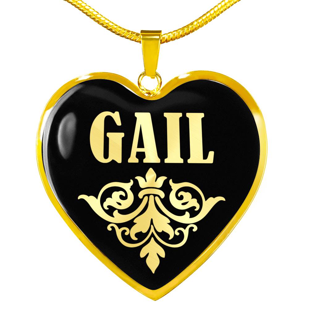 Gail v02 - 18k Gold Finished Heart Pendant Luxury Necklace