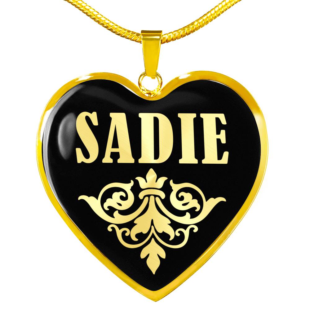 Sadie v02 - 18k Gold Finished Heart Pendant Luxury Necklace