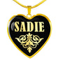 Sadie v02 - 18k Gold Finished Heart Pendant Luxury Necklace