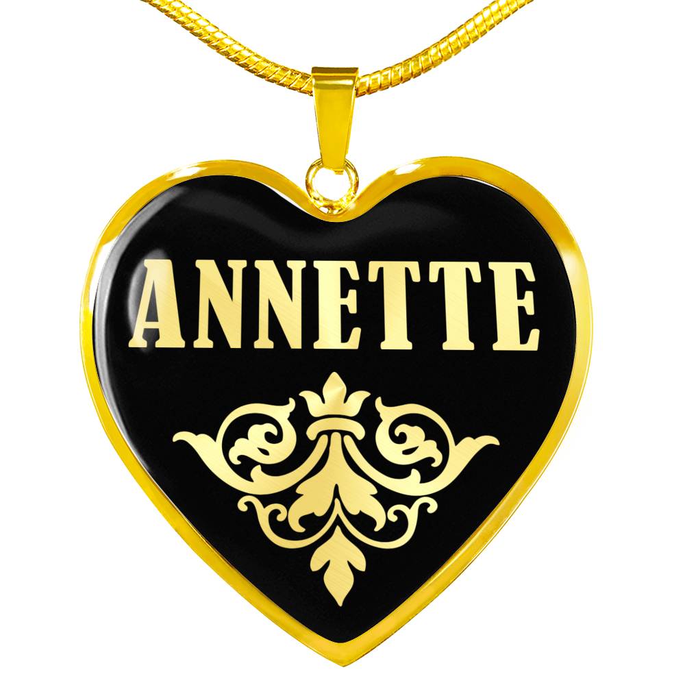 Annette v02 - 18k Gold Finished Heart Pendant Luxury Necklace