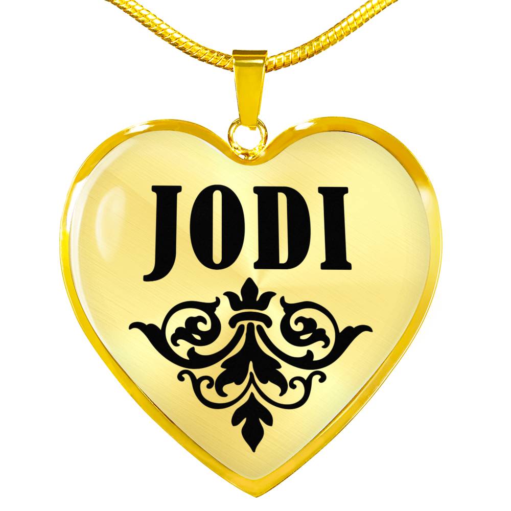 Jodi v01 - 18k Gold Finished Heart Pendant Luxury Necklace