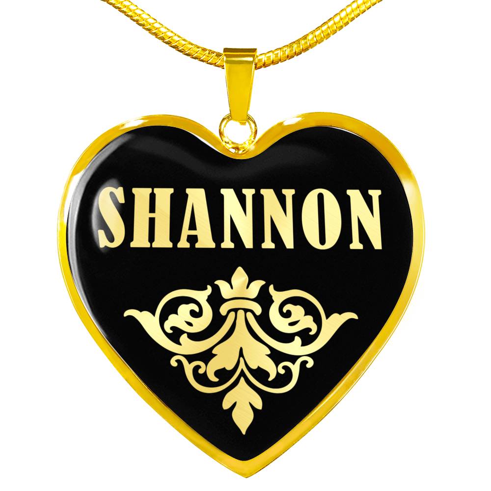 Shannon v02 - 18k Gold Finished Heart Pendant Luxury Necklace