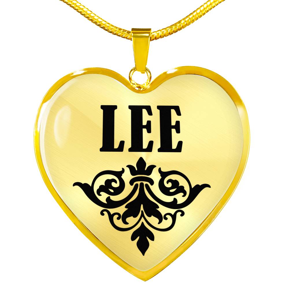 Lee v01 - 18k Gold Finished Heart Pendant Luxury Necklace