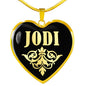 Jodi v02 - 18k Gold Finished Heart Pendant Luxury Necklace