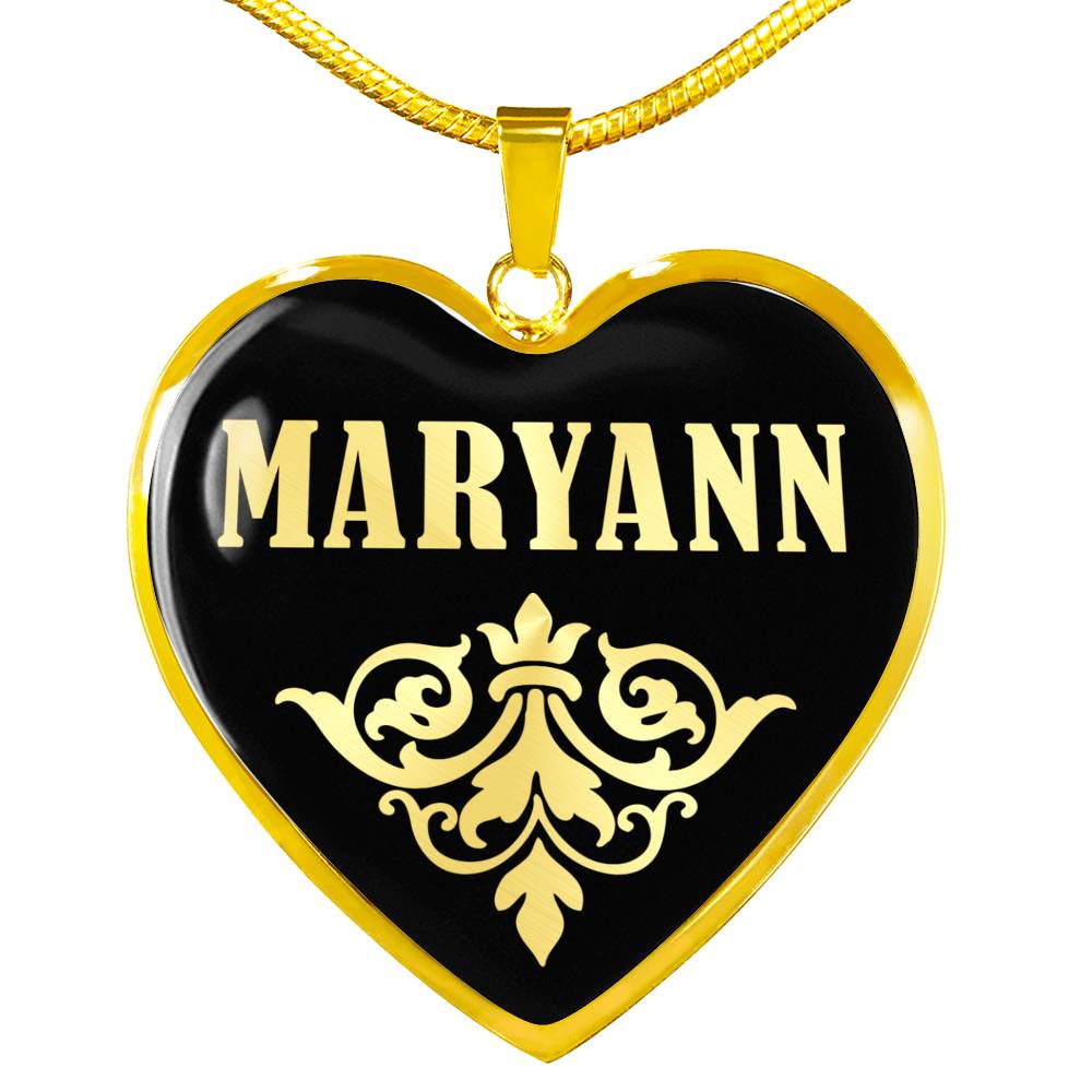 Maryann v02 - 18k Gold Finished Heart Pendant Luxury Necklace