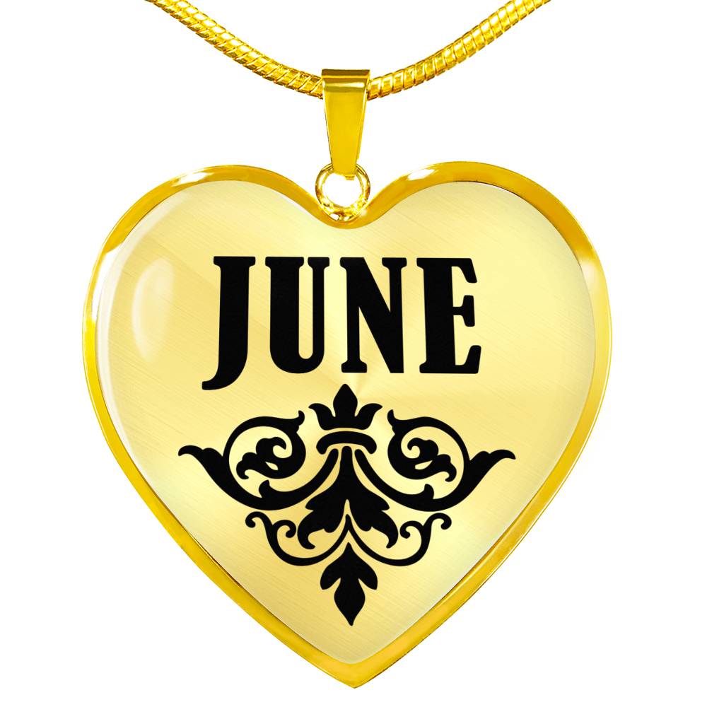 June v01 - 18k Gold Finished Heart Pendant Luxury Necklace