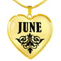 June v01 - 18k Gold Finished Heart Pendant Luxury Necklace