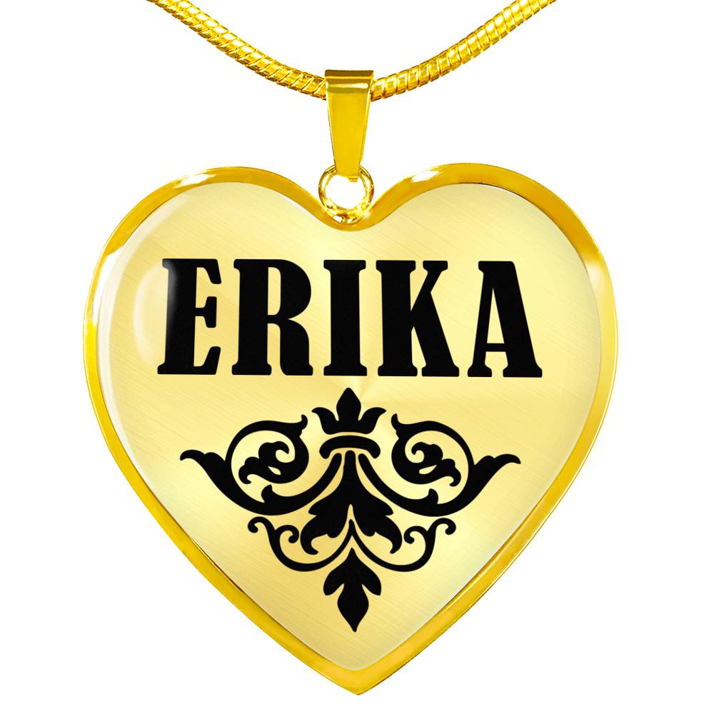 Erika v01 - 18k Gold Finished Heart Pendant Luxury Necklace