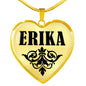 Erika v01 - 18k Gold Finished Heart Pendant Luxury Necklace