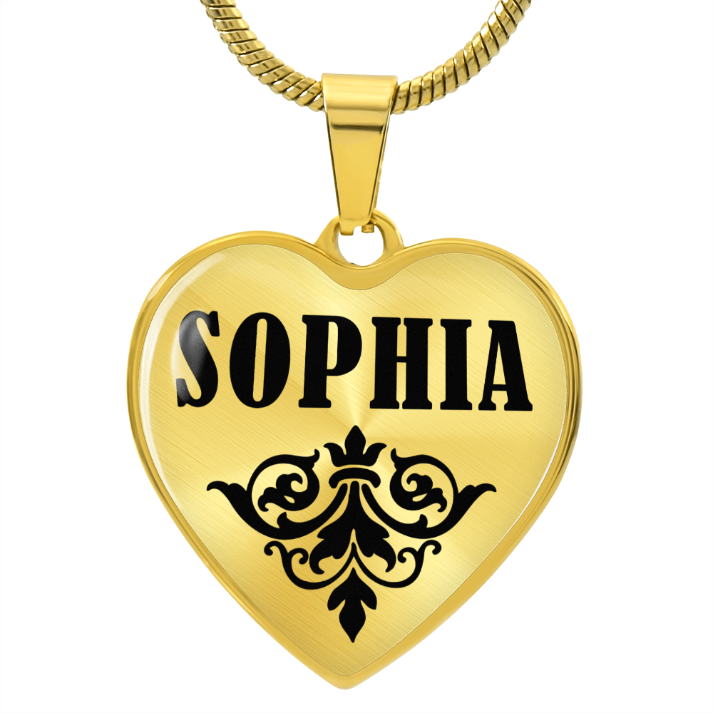 Sophia  v01 - 18k Gold Finished Heart Pendant Luxury Necklace