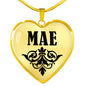Mae v01 - 18k Gold Finished Heart Pendant Luxury Necklace