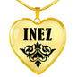Inez v01 - 18k Gold Finished Heart Pendant Luxury Necklace