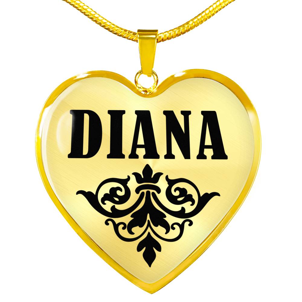 Diana v01 - 18k Gold Finished Heart Pendant Luxury Necklace