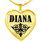 Diana v01 - 18k Gold Finished Heart Pendant Luxury Necklace