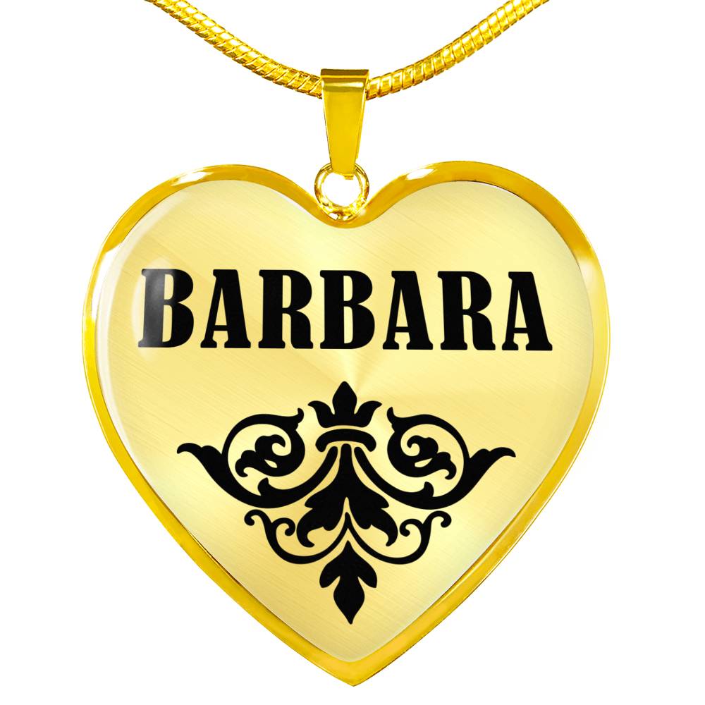 Barbara v01 - 18k Gold Finished Heart Pendant Luxury Necklace