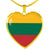 Lithuanian Flag - 18k Gold Finished Heart Pendant Luxury Necklace