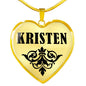 Kristen v01 - 18k Gold Finished Heart Pendant Luxury Necklace
