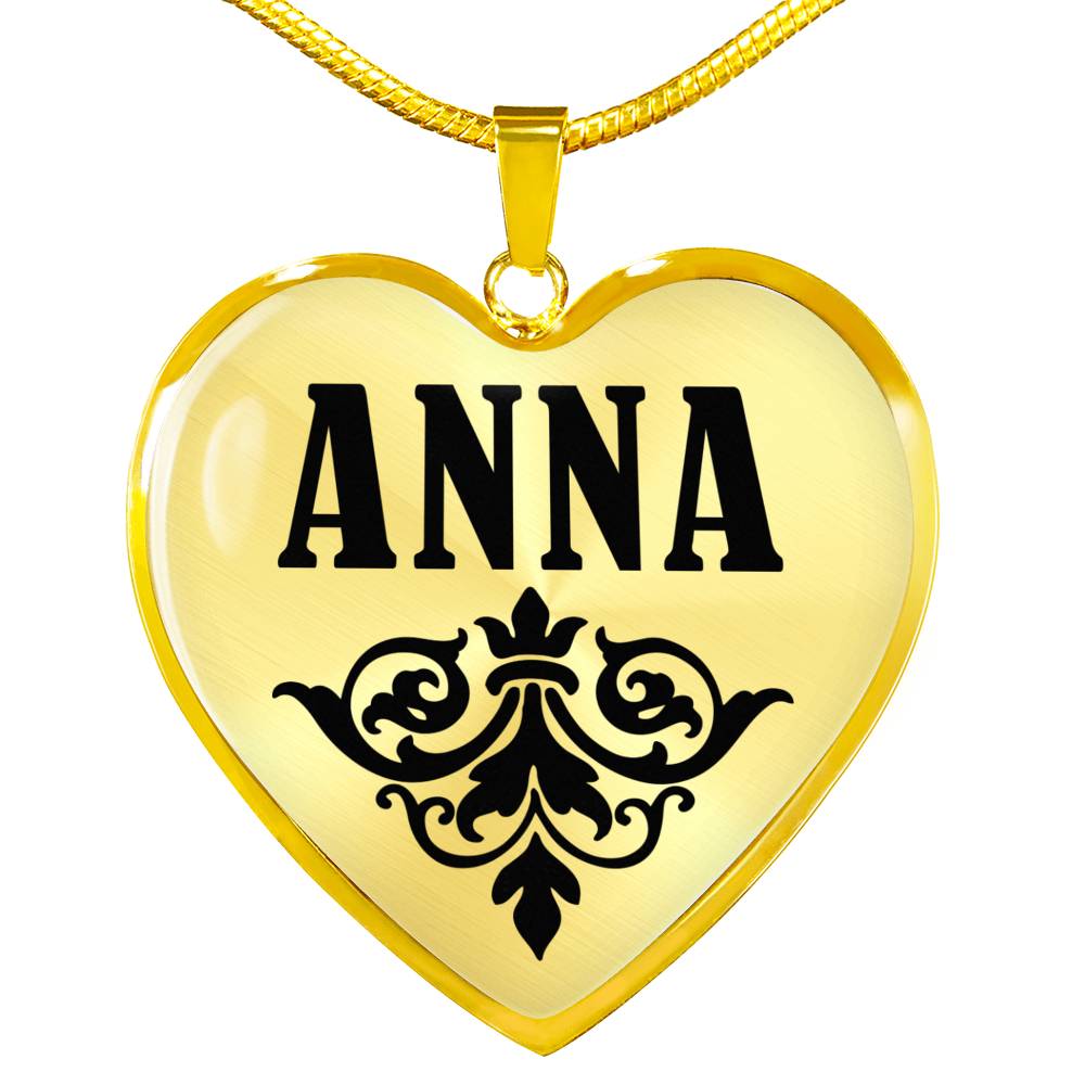 Anna v01 - 18k Gold Finished Heart Pendant Luxury Necklace