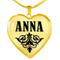 Anna v01 - 18k Gold Finished Heart Pendant Luxury Necklace