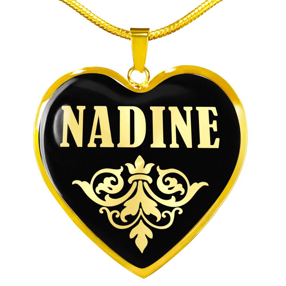 Nadine v02 - 18k Gold Finished Heart Pendant Luxury Necklace