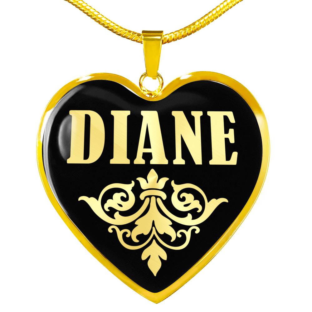 Diane v02 - 18k Gold Finished Heart Pendant Luxury Necklace