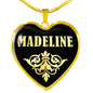 Madeline v02 - 18k Gold Finished Heart Pendant Luxury Necklace